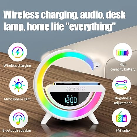 Digital Led Wireless Charger Speaker - Almaraa Store