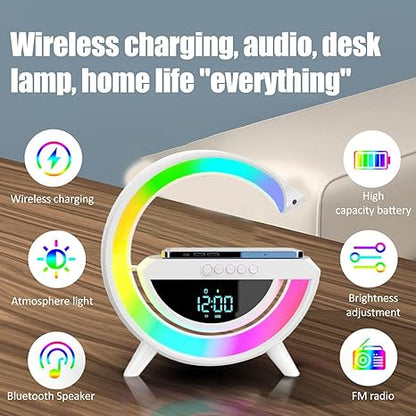 Digital Led Wireless Charger Speaker - Almaraa Store