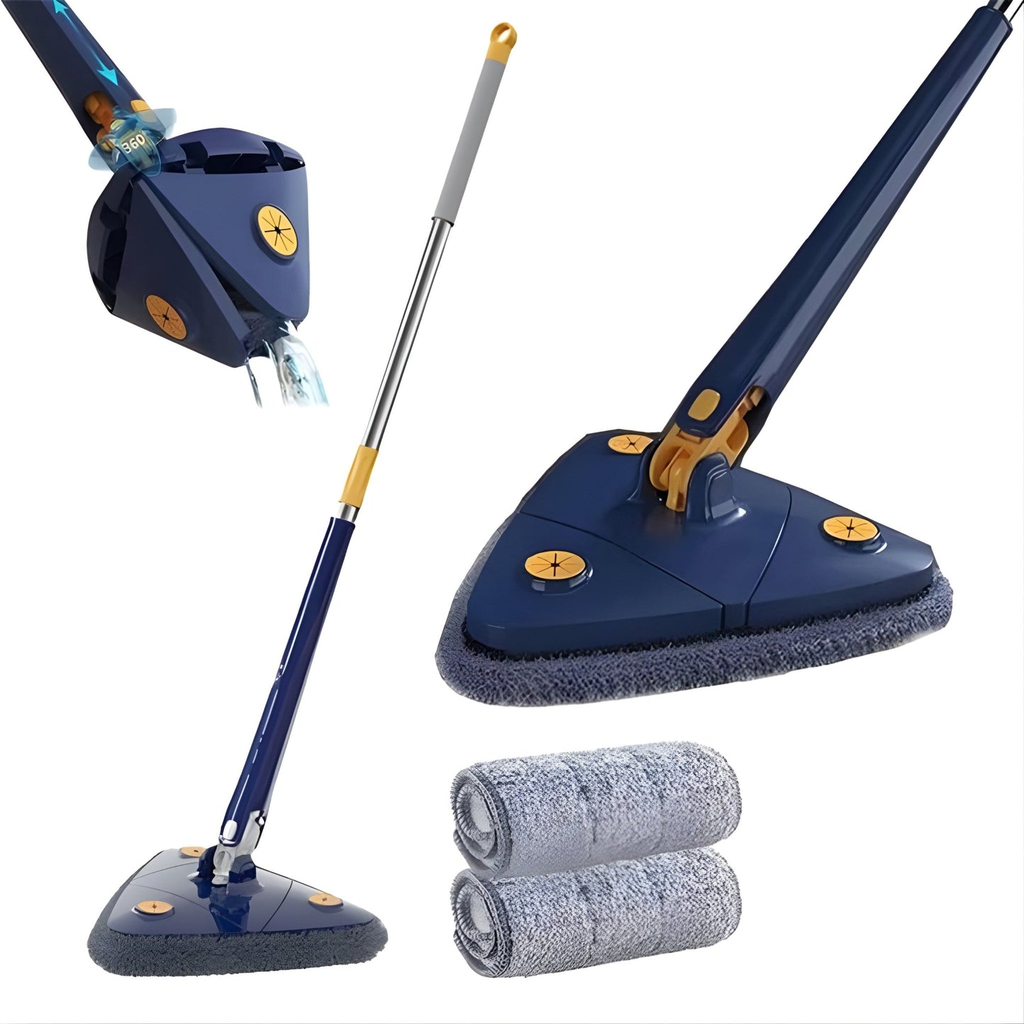 Flexible Triangle Rotary Squeezing Mop - Almaraa Store