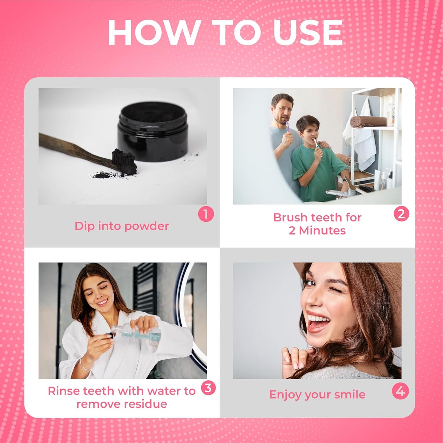 Natural Charcoal Teeth Whitening Powder - Almaraa Store